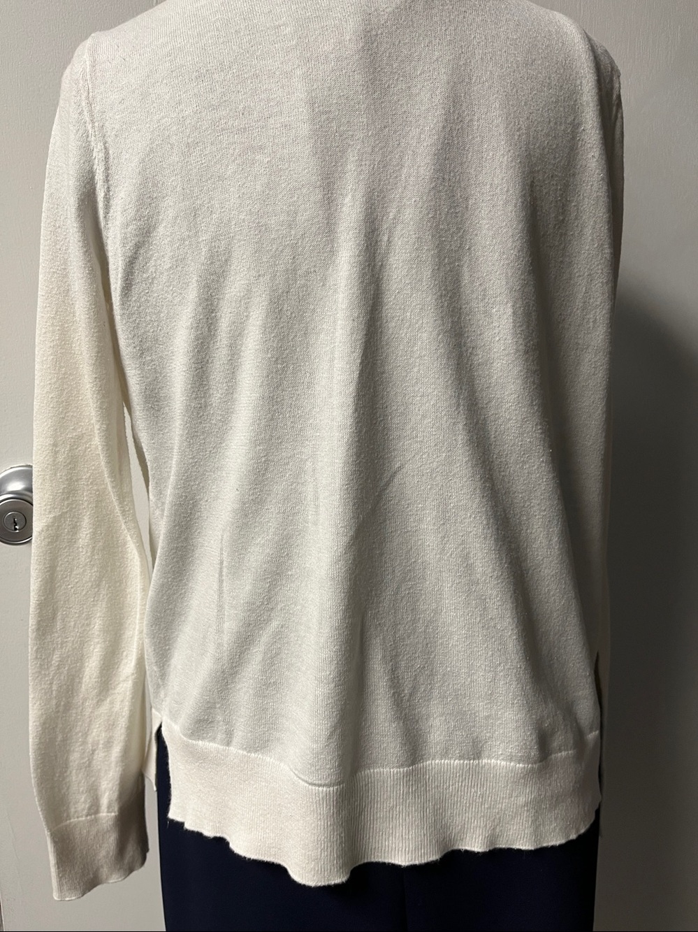 Classic Cream Button Cardigan - Picture 3 of 4